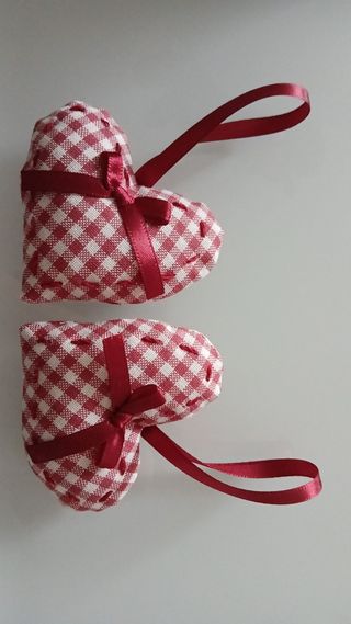 Cuori country chic 2 decorazioni borgogn