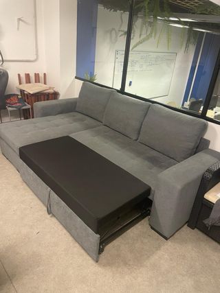 Sofá Cama Gris Tela