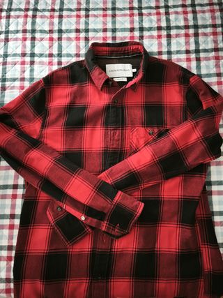 Camisa Calvin Klein Jeans cuadros roja Talla M
