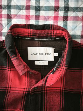 Camisa Calvin Klein Jeans cuadros roja Talla M