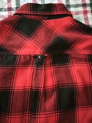 Camisa Calvin Klein Jeans cuadros roja Talla M