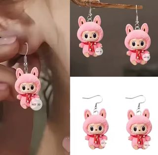 Pendientes Labubu Rosas