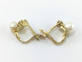 pendientes oro 18k con piedra con circonita,perla