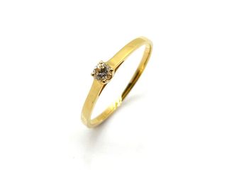 sortija oro 18k con piedra con diamante