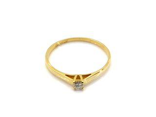 sortija oro 18k con piedra con diamante