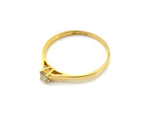 sortija oro 18k con piedra con diamante