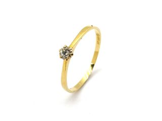 sortija oro 18k con piedra con diamante