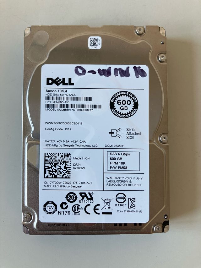 Disco Duro Dell Savvio 10K.4 de 600GB SAS