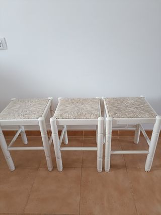 Pack 3 bancos madera.