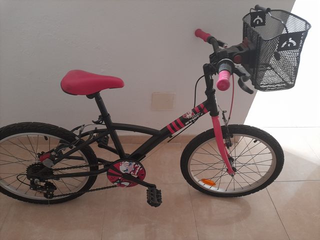 Bicicleta infantil niña rosa y negra