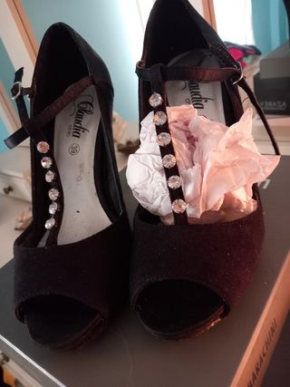 Zapatos de tacón Claudia negros talla 39