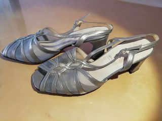 Sandalias mujer plateadas