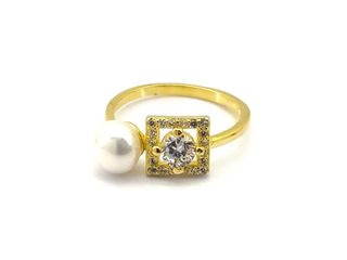 sortija plata 925mm con piedra con circonita t. 16 (17,84 mm)