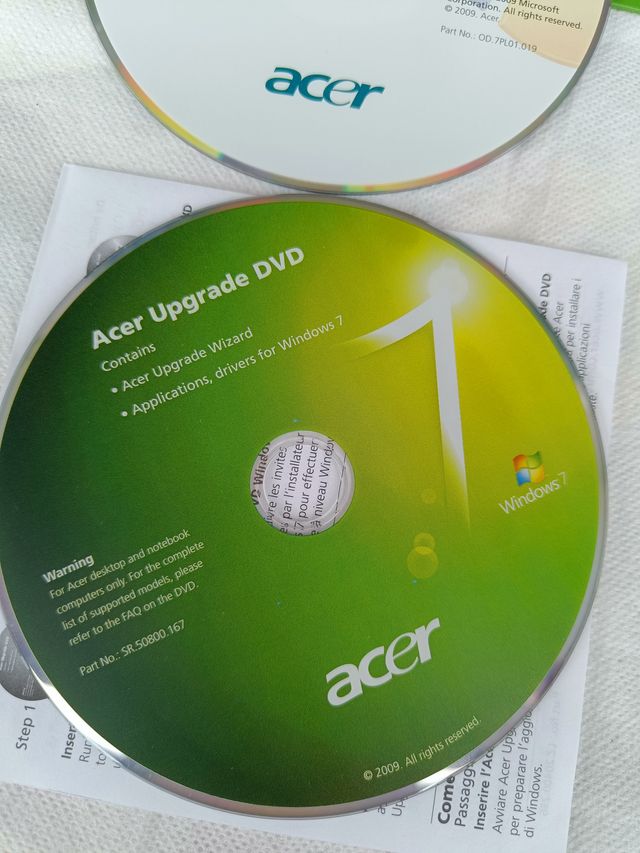 Acer Windows 7 Pro 32 bit Upgrade Kit