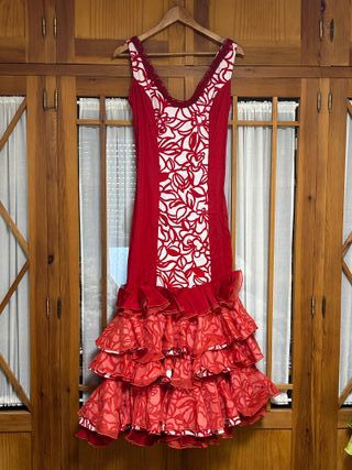 Traje de Flamenca Rojo y Blanco