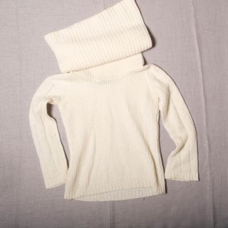 Jersey de cuello alto beige talla S