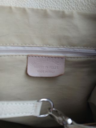 Bolso de piel color crudo/hielo