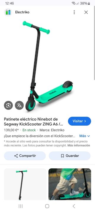 Patinete Eléctrico Turquesa