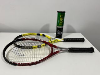 Juego 2 Raquetas Tenis + Pelotas Dunlop