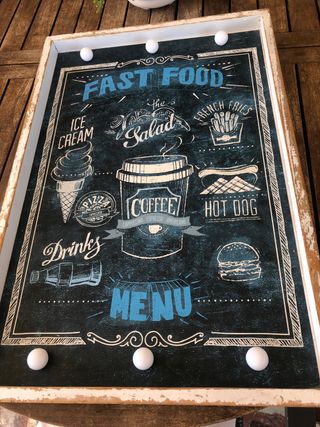 Cuadro de madera con luz Fast Food