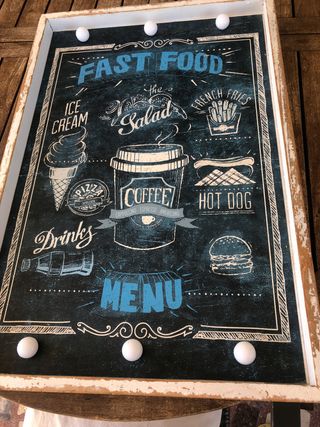 Cuadro de madera con luz Fast Food