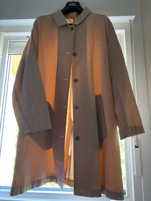 Abrigo Tres Cuartos color salmón de Algodón.