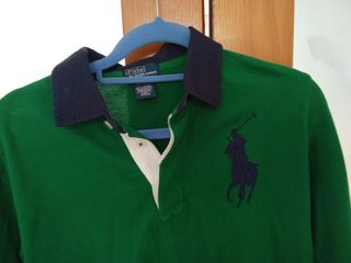 Polo Ralph Lauren verde niño manga larga