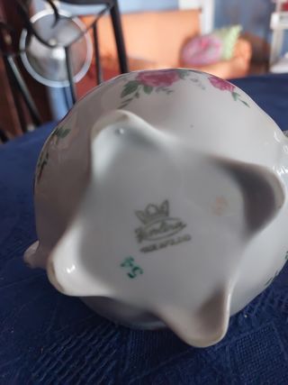 Azucarero de porcelana con rosas
