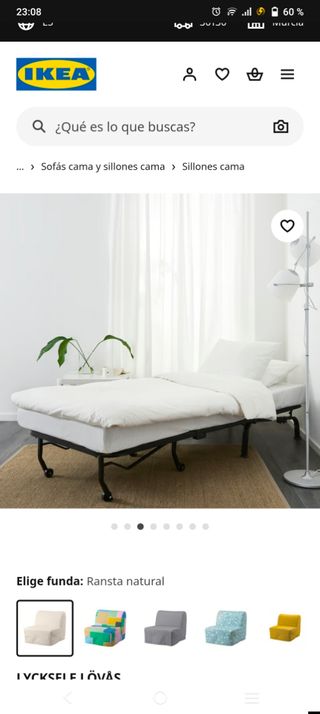 Sillón-Cama IKEA.Moderno estampado blanco y negro
