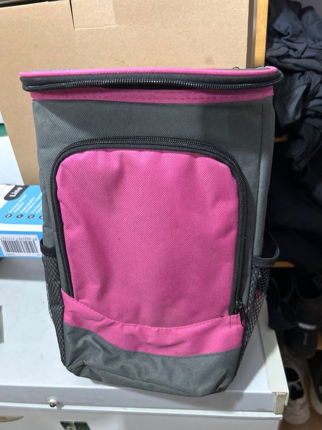 Zaino refrigerante grigio e rosa