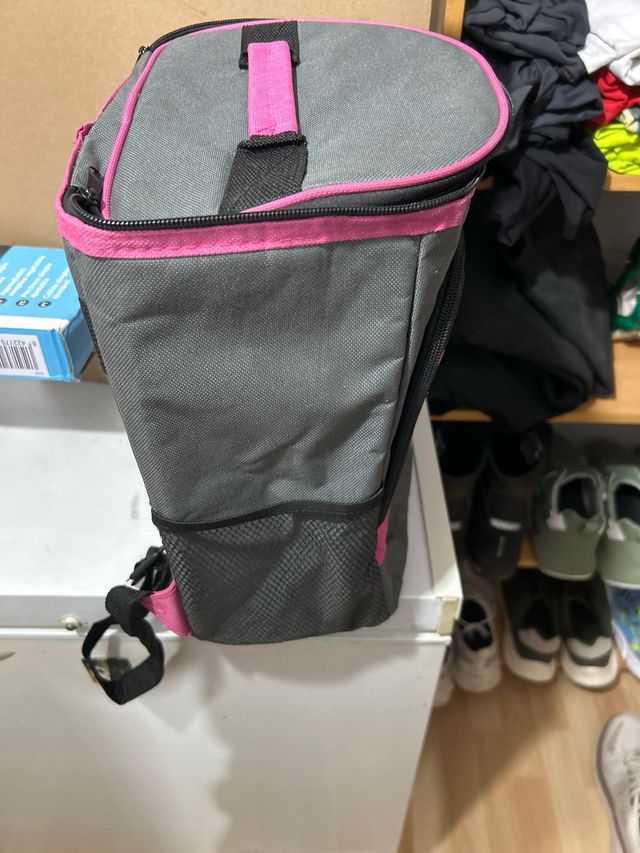Zaino refrigerante grigio e rosa