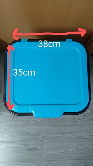 Cubo de reciclaje 45L azul y negro