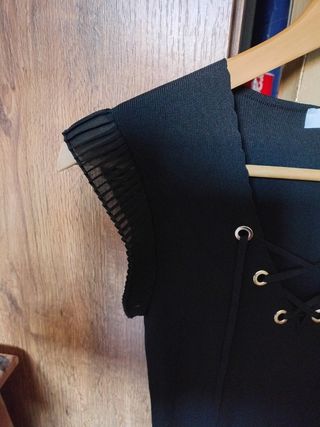 Camiseta Morgan Talla L Negra Encaje