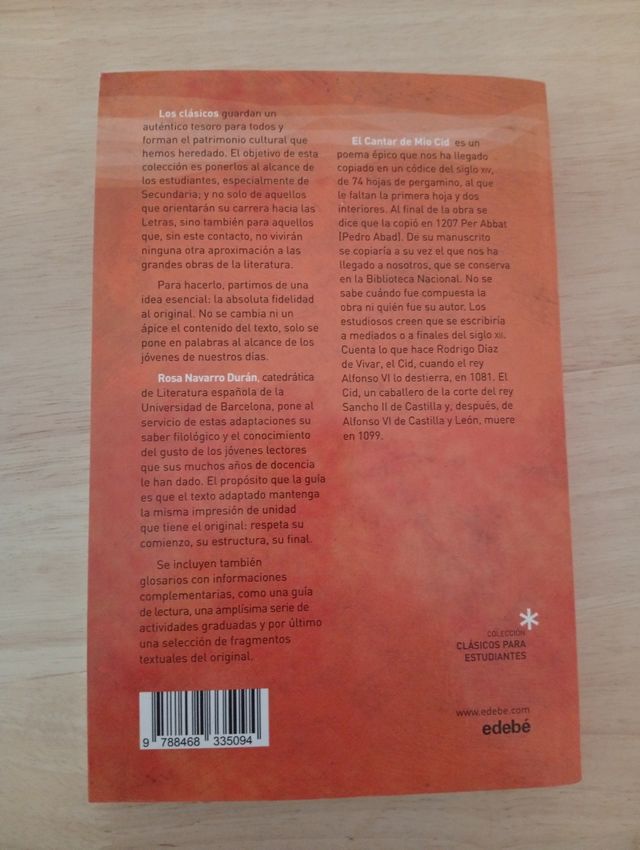 Clásicos para Estudiantes: EL CANTAR DE MIO CID...