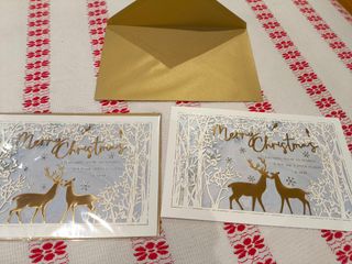 Lote 10 Tarjetas Felicitación Navidad Ciervos Dora