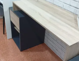 Mesa escritorio cambria/negro 1 cajón