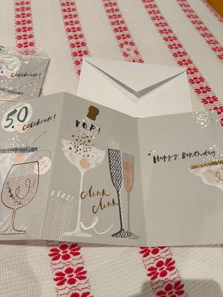 Lote 10 Tarjetas Felicitación Cumpleaños 50