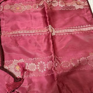 Set 4 Cuscini Raso bordeaux e Oro