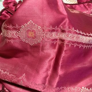 Set 4 Cuscini Raso bordeaux e Oro