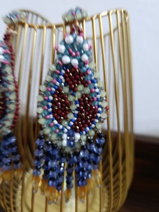 Pendientes largos Zara multicolor