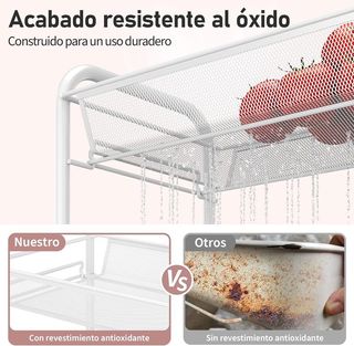 Carrito metálico blanco 3 niveles