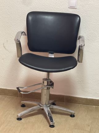 Silla de Peluquería Metálica Negra