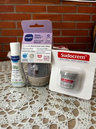 Pack Biberón Mam, Crema Sudocrem y Mustela