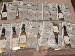 Lote 20 Tarjetas Felicitación 50 Cumpleaños