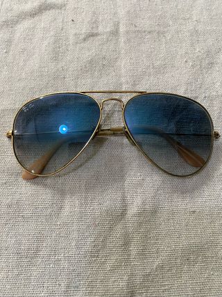 Gafas Ray-Ban Aviator Dorado Lentes Azules