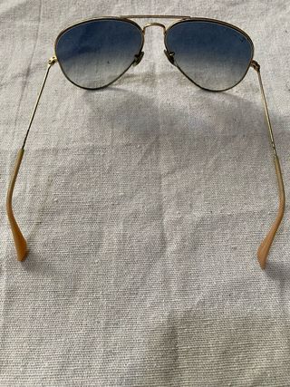 Gafas Ray-Ban Aviator Dorado Lentes Azules
