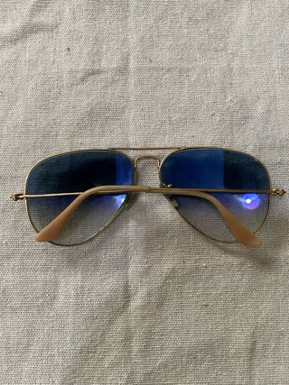 Gafas Ray-Ban Aviator Dorado Lentes Azules