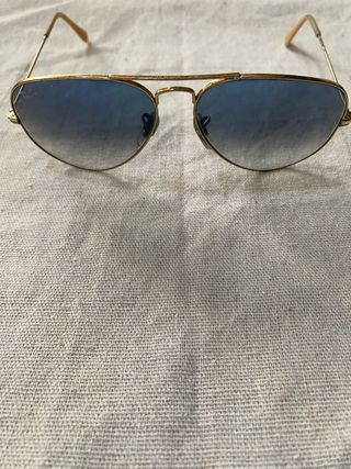 Gafas Ray-Ban Aviator Dorado Lentes Azules
