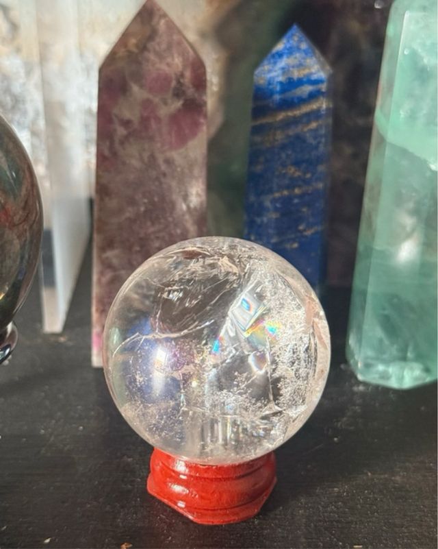 Esfera de cuarzo con arcoíris