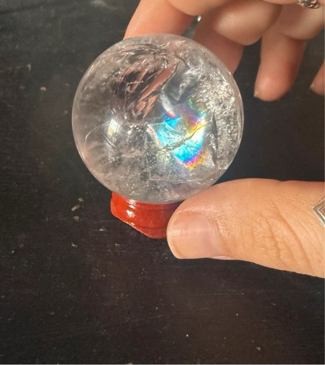 Esfera de cuarzo con arcoíris